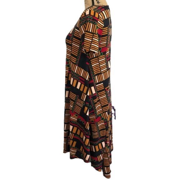 LULAROE Carly Hi Lo Dress Boho Mixed Media Swing Style Midi - Picture 4 of 6